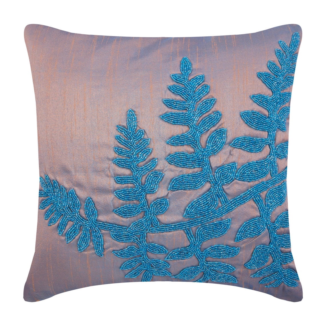Fodera Per Cuscino Quadrata 55x55 Cm In Art Silk, Colore Argento Con Motivo Damasco - Cuscino Decorativo Per Divano, Camera Da Letto E Salotto (The HomeCentric)