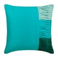 thumbnail image 1 of The HomeCentric Pillow Covers, Aqua Blue Couch&nbsp;Pillow Covers Pack of 2, 16x16 inch (40x40 cm), Silk Pillow Covers, Patchwork, Pintucks, Textured, Striped, Cushion Cover Easter - Aquatic Waves, 1 of 4