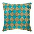 thumbnail image 1 of The HomeCentric Pillow Covers, Blue European Pillow Covers Pack of 2, 26x26 inch (65x65 cm) Velvet Euro Size Pillow Covers, Moroccan, , Lattice, Trellis, Zardozi, Traditional Euro Pillow - Amazement, 1 of 3