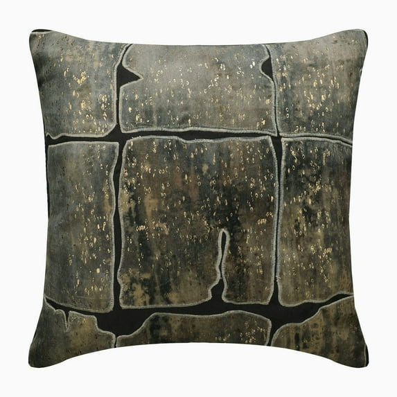 The HomeCentric Pillow Covers, Decorative Gray Pack of 2, 20x20 inch (50x50 cm) Throw Pillow Cover For Sofa, Velvet Grudge Pillowcase With Zipper, Patchwork Modern Easter - Grudge Patch