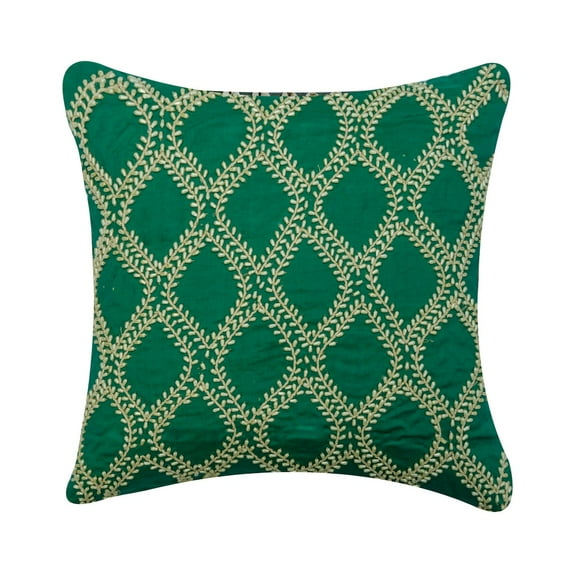 The HomeCentric Pillow Sham Cover, Green Pack of 2, 26x26 inch (65x65 cm) Throw Pillow Covers, Linen Pearl Throw Pillows For Couch, Nature & Floral Pattern Contenporary Style Easter - Pearl Dive