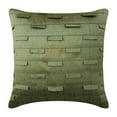 thumbnail image 1 of The HomeCentric Sofa Cushion Cover, Taupe Green Pillow Covers Pack of 2, 16x16 inch (40x40 cm) Silk Throw Pillows For Couch, Solid Color, Pintucks, Textured, Fabric Easter - Taupe Green Ocean, 1 of 3