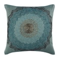 thumbnail image 1 of The HomeCentric Throw Pillow Cover Blue Decorative Pillow Cover Beaded Flower Medallion Throw Pillow Cover Pack of 2 18x18 inch (45x45 cm) Pillow Case Square Silk Pillowcase Floral Art Deco-Blue Blast, 1 of 3