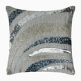 thumbnail image 1 of The HomeCentric Throw Pillow Cover, Grey Pillow Cover, Sequins and Beaded Spiral Pillow Cover, Pack of 2, 20x20 inch (50x50 cm) Throw Pillow Cover, Decorative Pillow Cover, Square Silk - Silver Bands, 1 of 3