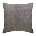 thumbnail image 1 of The HomeCentric Throw Pillow Cover, Purple Throw Pillow Cover, Square Bead Embroidered Pack of 2, 24x24 inch (60x60 cm) Silk Pillow Cover for Bed, Sofa, Couch, Purple Pillow Cover - Azita, 1 of 3