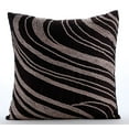 thumbnail image 1 of The HomeCentric Throw Pillow Cover With Zipper, Brown Pillow case, Sequins Swirls Pillow Cover, Pack of 2, 18x18 inch (45x45 cm) Pillow Cover, Square Silk Throw Pillow Cover, - Pebble Street, 1 of 3