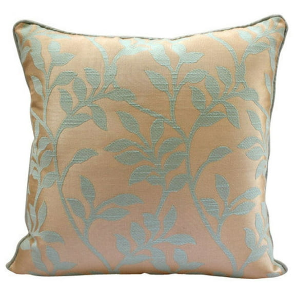 The HomeCentric Throw Pillow Covers, Blue Pillow Cover, Beaded Blue Leaves Throw Pillow Cover, Pack of 2, 18x18 inch (45x45 cm) Pillow Cover, Square Jacquard Pillowcase, Floral Easter - Leafy Heaven
