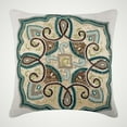 thumbnail image 1 of The HomeCentric Throw Pillow Covers, Blue Decorative Handmade Pillowcases Pack of 2, 16x16 inch (40x40 cm) Linen Pillow Covers, Abstract, Beaded, Cushion Cover&nbsp;With Zipper Easter - French Fiesta, 1 of 4