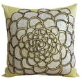 thumbnail image 1 of The HomeCentric Throw Pillow Covers Yellow Pillow case Sequins Flower Floral Theme Pillow Cover Pillow CoverPack of 2 14x14 inch (35x35 cm) Square Silk Pillowcase Floral Art Deco - White Wildflower, 1 of 5