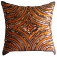 thumbnail image 1 of The HomeCentric Toss Pillow Cover Orange Pillow Cover Sequins Illusion Glitter Pillow Cover Pack of 2 14x14 inch (35x35 cm) Throw Pillow Cover Square Silk Pillow Cover Art Deco - Orange Illusion, 1 of 6