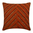 thumbnail image 1 of The HomeCentric Toss Pillow Covers Decorative Pillow Cover Rust Decorative Pillow Cover Couch Cushion Cover Pack of 2 18x18 inch (45x45 cm) Suede Pleated Crystal Embroidered Pillow Cover-Crystal Rust, 1 of 3