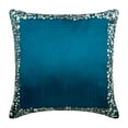 thumbnail image 1 of The HomeCentric Toss Pillow Covers, Royal Blue Pillows Cover, 3D Metallic Sequins Bordered Pillows Cover Pack of 2, 14x14 inch (35x35 cm) Pillow Cover, Square Silk Pillows Cover - Royal Blue & Silver, 1 of 5