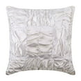 thumbnail image 1 of The HomeCentric White Accent Pillow, Patchwork Throw Pillow Cover, Pillow Cover Pack of 2, 12x12 inch (30x30 cm) Satin Square Pillowcases, Ruched White Pillow Cover, Solid Color Easter - Dreamy White, 1 of 5