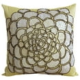 thumbnail image 1 of The HomeCentric Yellow Pillow Cover Pack of 2 20x20 inch (50x50 cm) Luxury Yellow Pillow case Sequins Flower Floral Theme Pillow Cover Floral Art Deco Throw Pillow Cover Square Silk - White Wildflower, 1 of 3