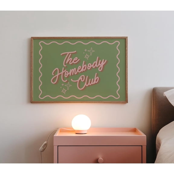 The Homebody Club Pink & Green Wall Art Unframed Paper Print