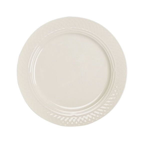 The Homer Laughlin Vitrified China Round Undecorated Wide Rim Plate Off-White, 10.625" Diameter | 12/Case