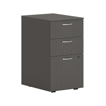 HON Mod 3-Drawer Vert File Cab Mobile Pedestal Let/Leg Slate Teak 20" PLPMBBFLS1
