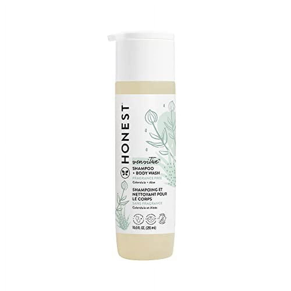 The Honest Company 2-in-1 Cleansing Shampoo + Body Wash | Gentle for Baby | Naturally Derived, Tear-free, Hypoallergenic | Fragrance Free Sensitive, 10 fl oz 10 Fl Oz