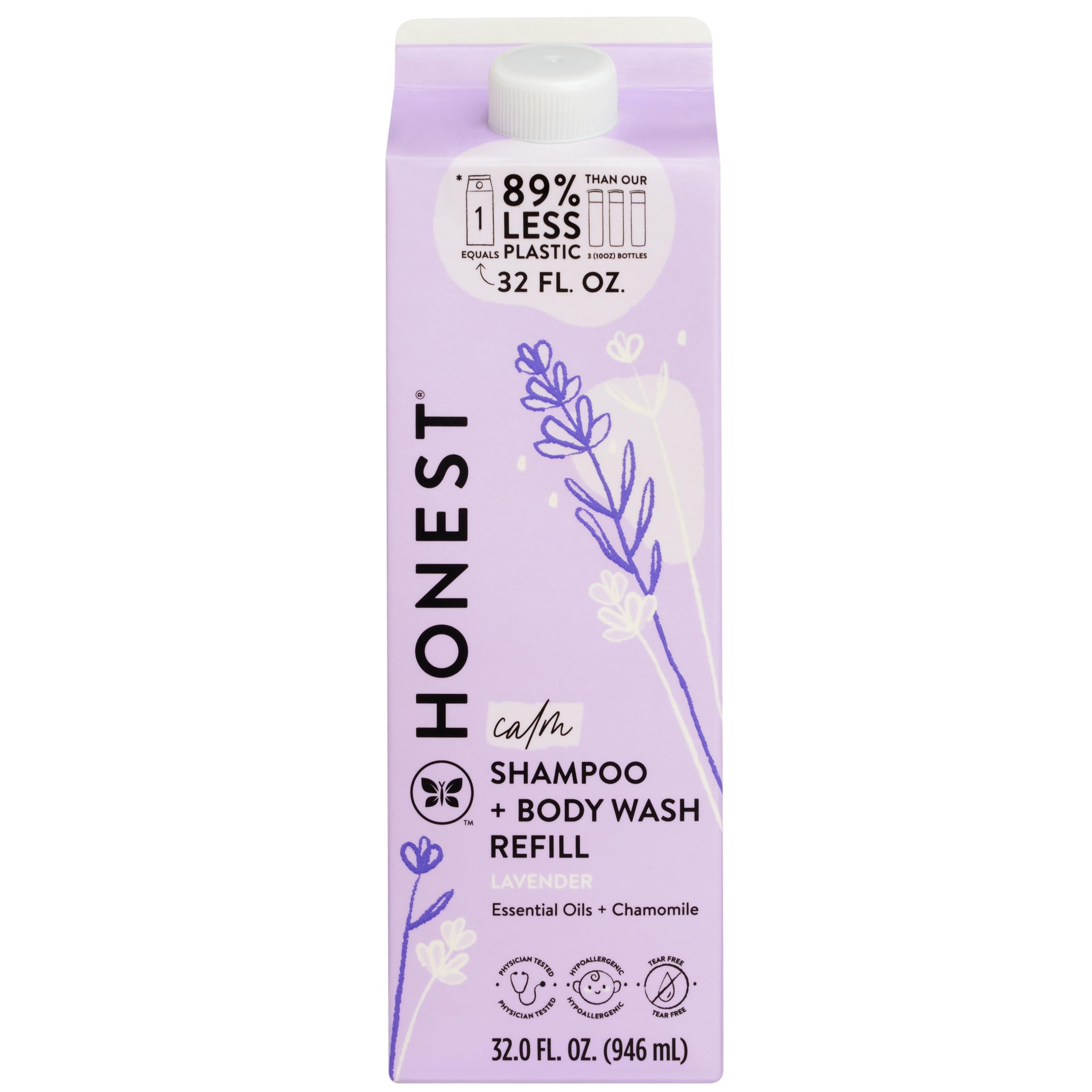 The Honest Company 2-in-1 Cleansing Shampoo + Body Wash Refill Carton | Gentle