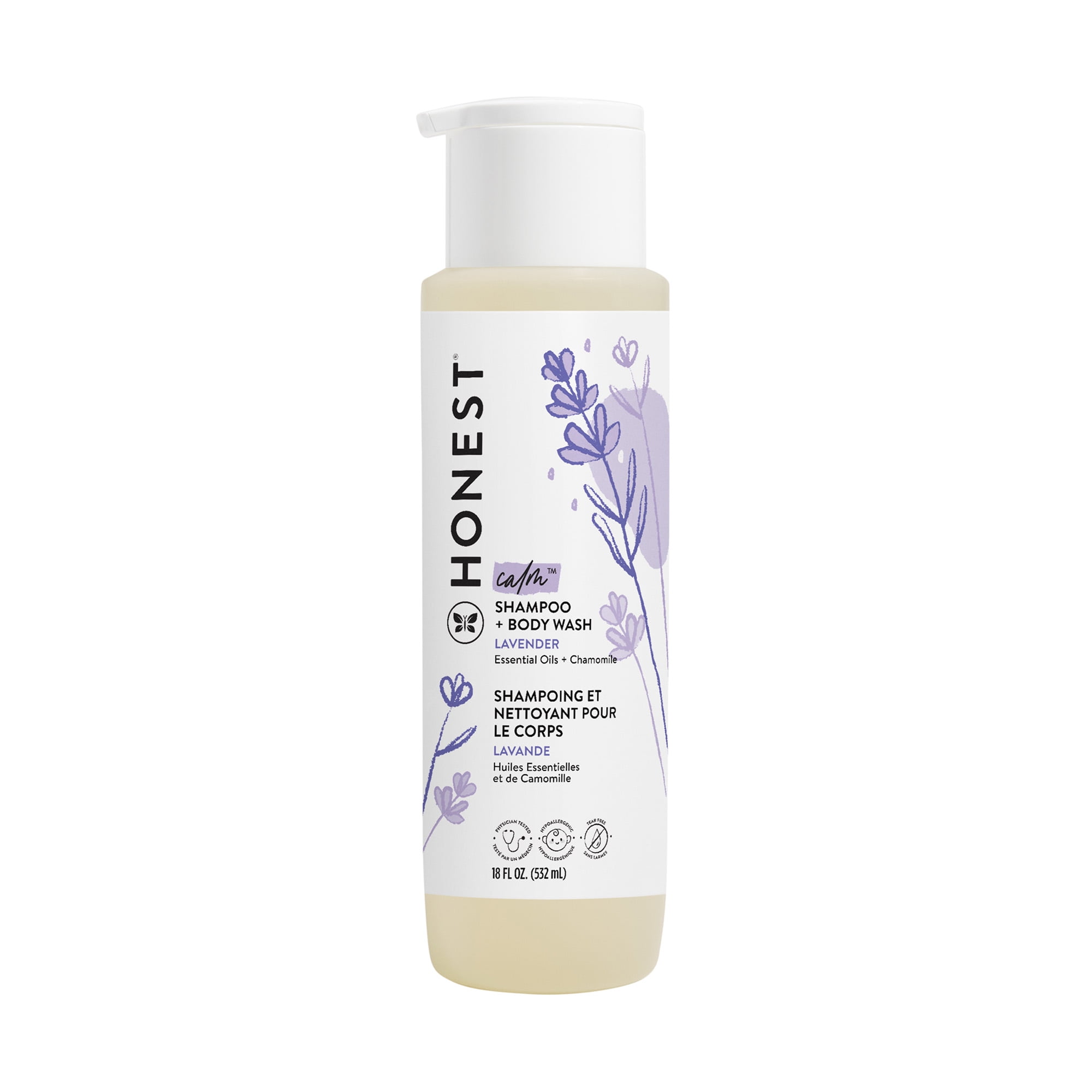 The Honest Company, Baby Shampoo + Body Wash, Calm Lavender, 18 fl. oz.
