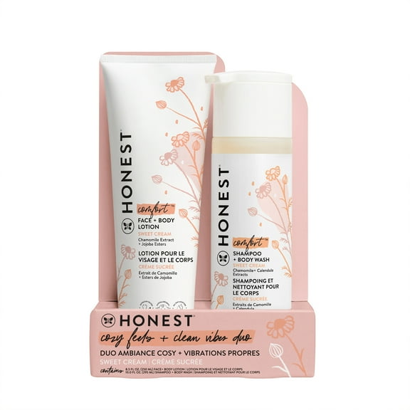 The Honest Company, Baby Shampoo + Lotion Set, Comfort, Sweet Cream, 18.5 fl oz.