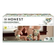 The Honest Company Clean Conscious Baby Diapers, Size 4, 92 ct