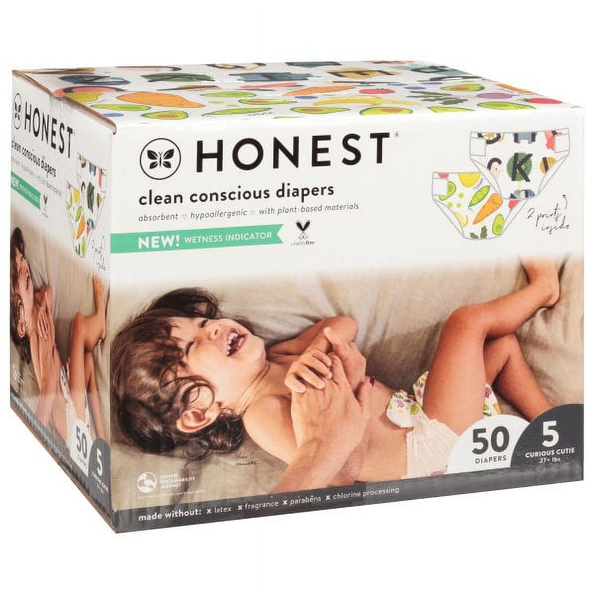 The Honest Company Clean Conscious Diapers, Size 5, Letters, 50 Diapers Per Box