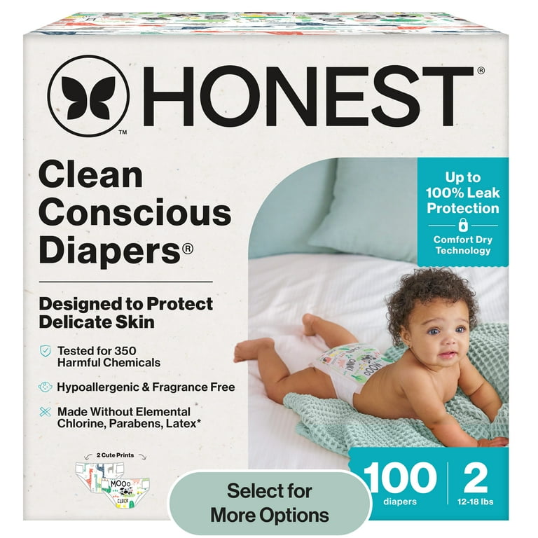 Honest® Clean Conscious Baby Diapers Size (12-18 lbs