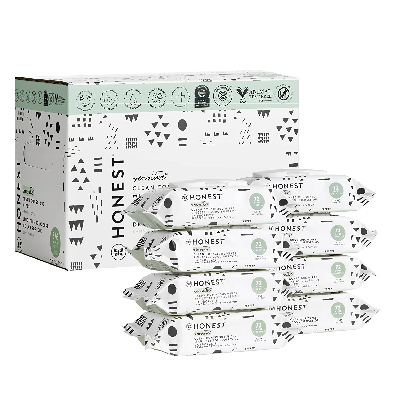 The Honest Company Clean Conscious Wipes , 99 Water, Compostable