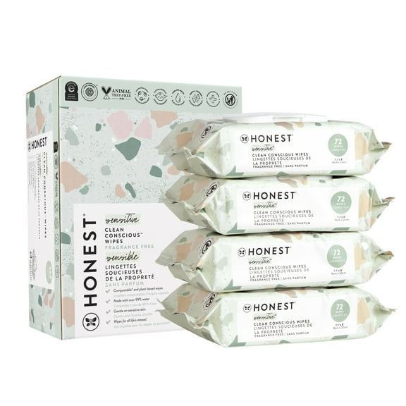 The Honest Company, Plant-Based Baby Wipes, Fragrance-Free, 288 Count (Select for More Options)