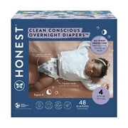 The Honest Company, Clean Conscious™ Overnight Diapers, Cozy Cloud + Star Signs, Size 4, 48 Count Club Box