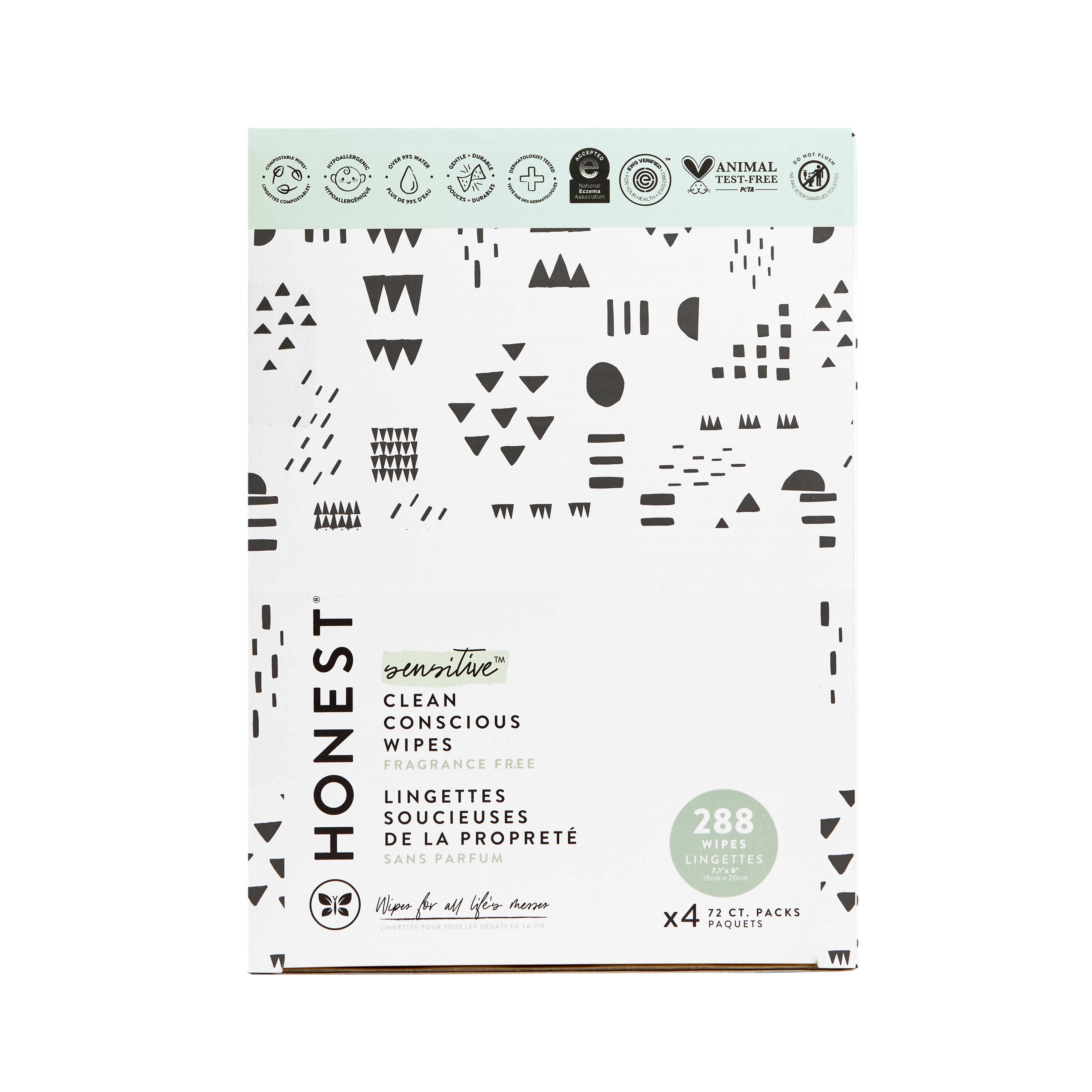 The Honest Company Cucumber Baby Wipes, 4 Resealable Packs (288 Total Wipes)