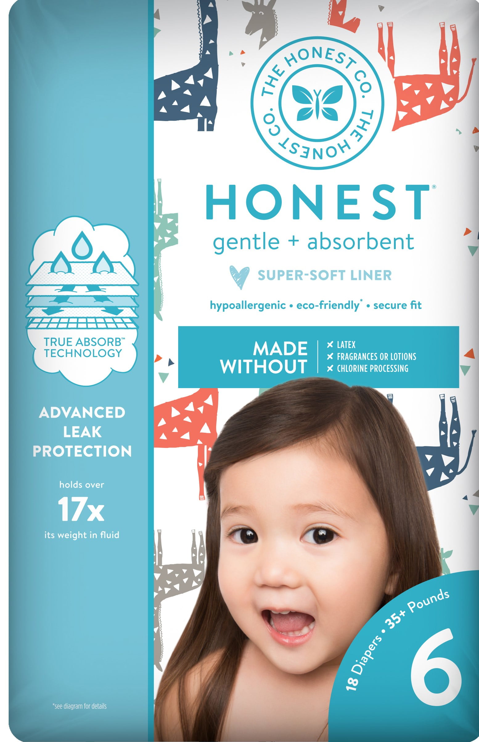 The Honest Company Diapers, Multi Giraffes, S6