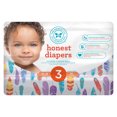 The Honest Company Diapers, Painted Feathers, Size 3, 34 Count