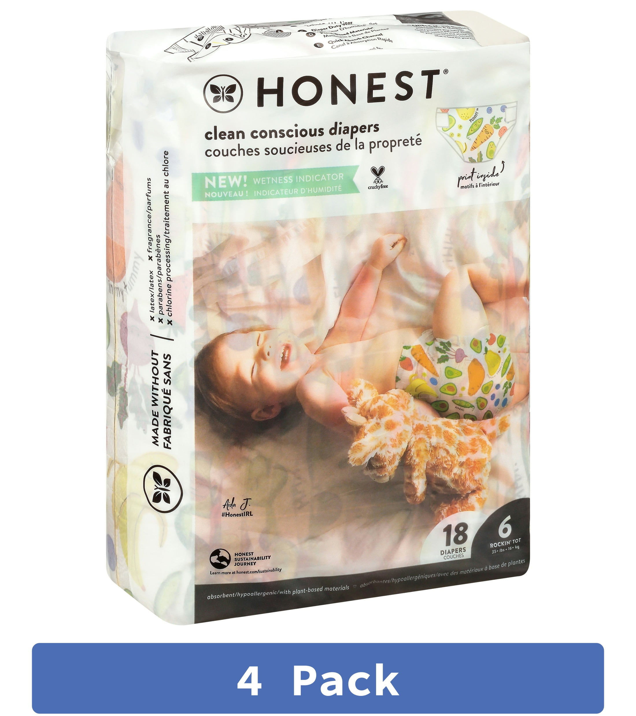 The Honest Company Diapers So Delish Size 6 18 count (Pack of 4)