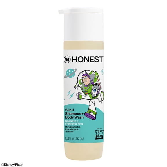 The Honest Company Disney Pixar's Toy Story 2-in-1 Shampoo and Body Wash, Fragrance Free, 10 fl oz