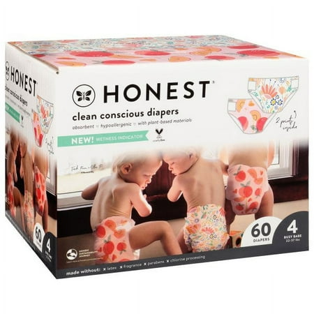 The Honest Company Disposable Diapers Sliced Fruit & Bunnies - Size 4 - 60ct