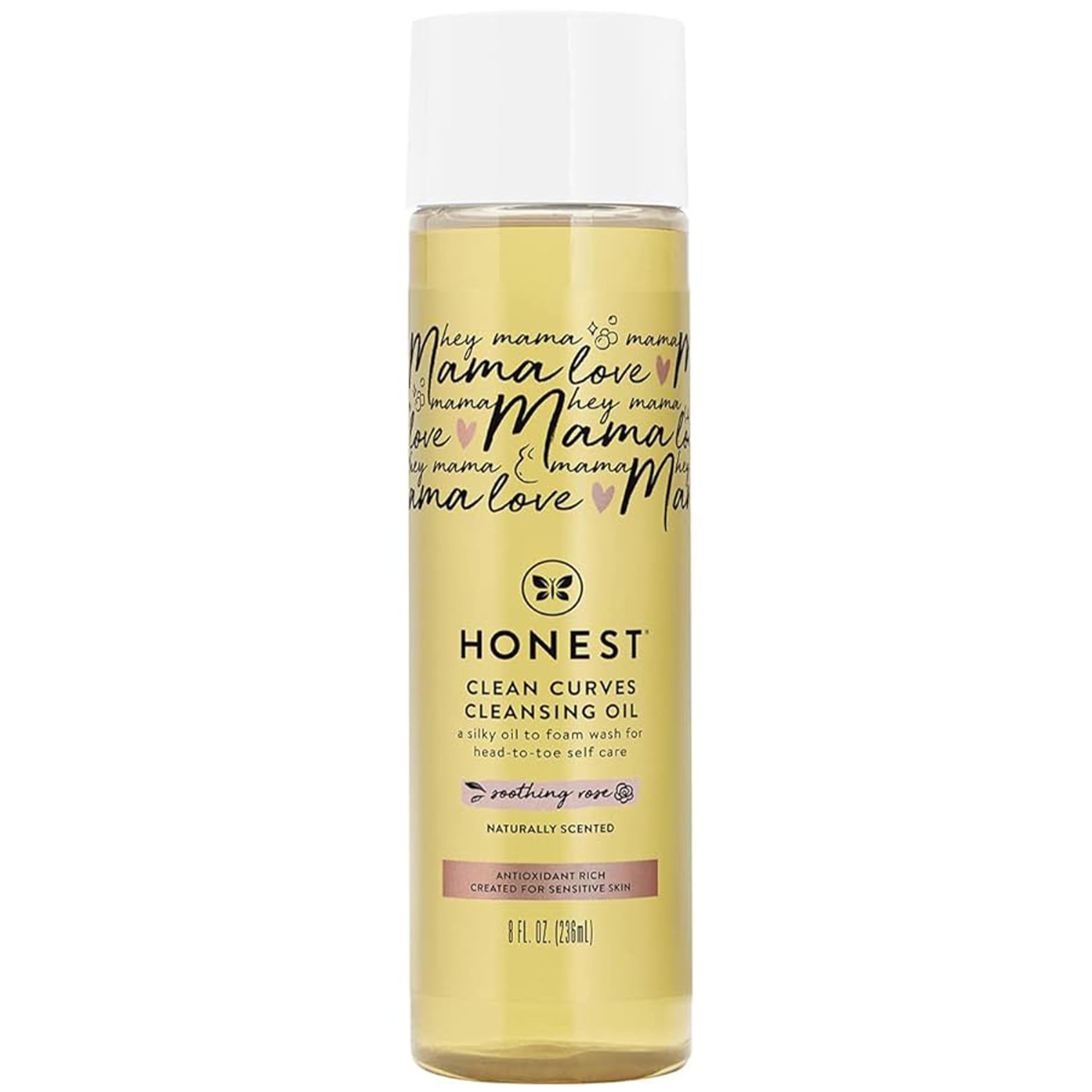 The Honest Company Honest Mama Clean Curves Cleansing Shower Oil | Naturally Derived, Soap Free | Avocado Oil, Vitamin E | 8 fl oz