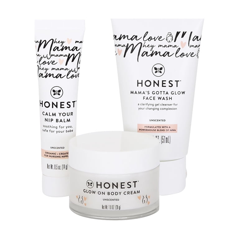 Honest New Mama Care Essentials Gift Set with Nip Balm, Body