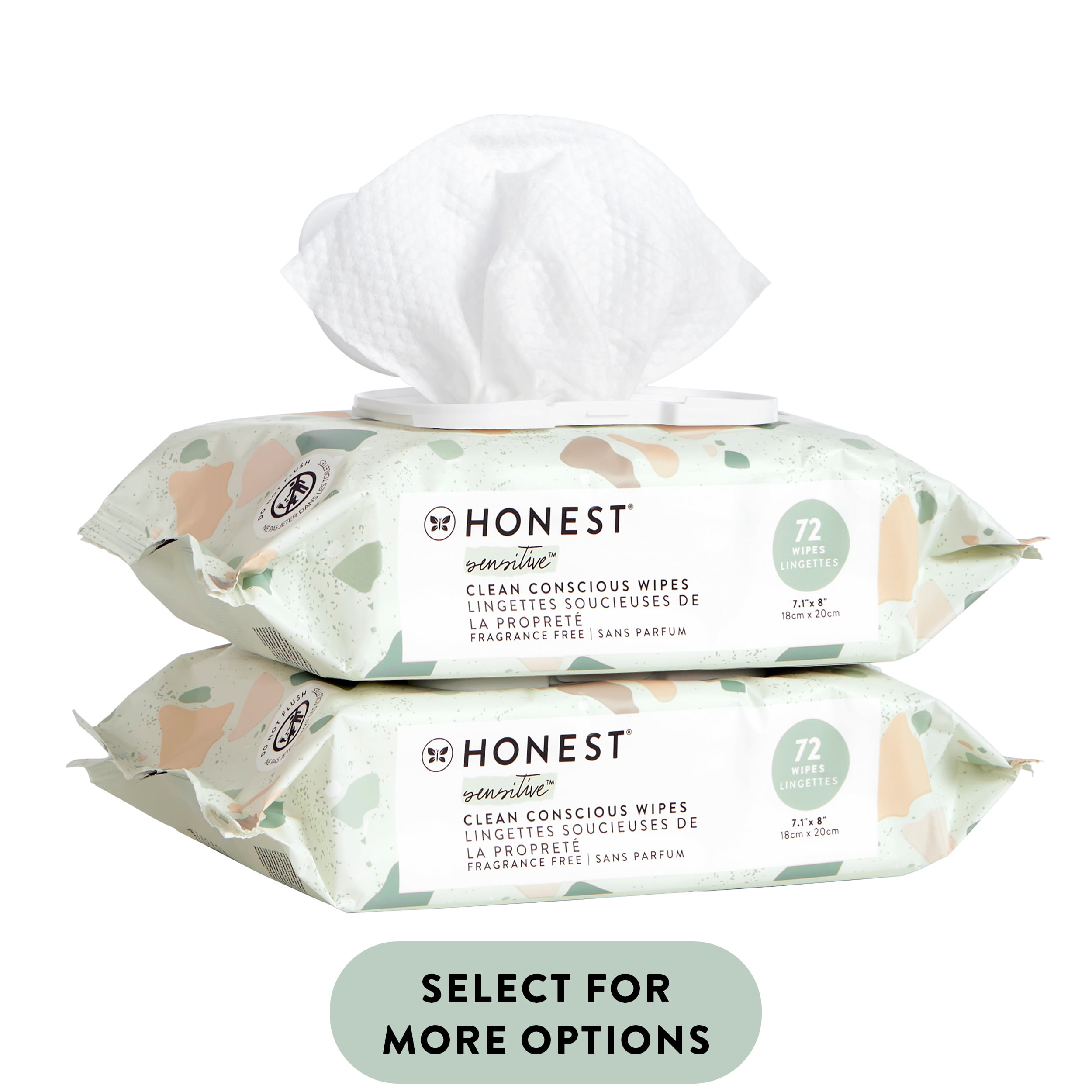 The Honest Company - Toallitas limpiadoras para bebé con 99% de agua,  respetuosas con el medioambiente, a base de plantas, hipoalergénicas, con