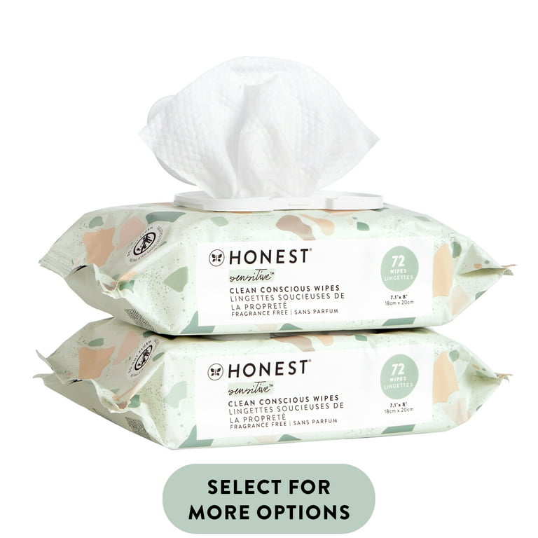 Unscented & Compostable Clean Conscious Baby Wipes, Honest