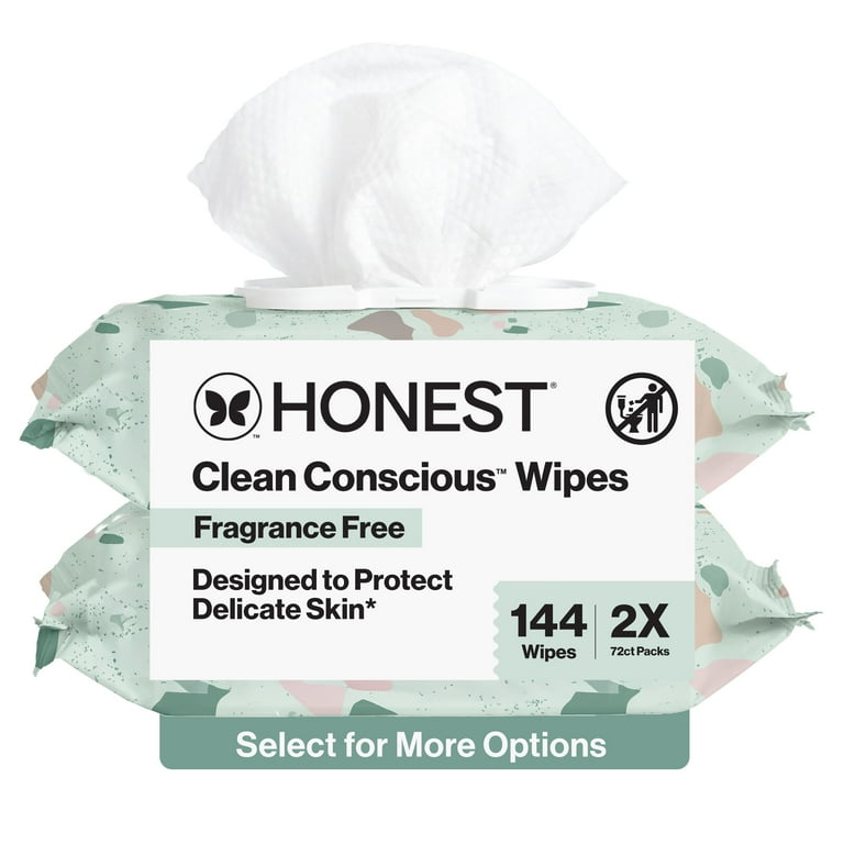 The Honest Company Plant Based Baby Wipes Fragrance Free 144 Count