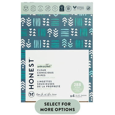The Honest Company, Plant-Based Baby Wipes, Fragrance-Free, 288 Count (Select for More Options)