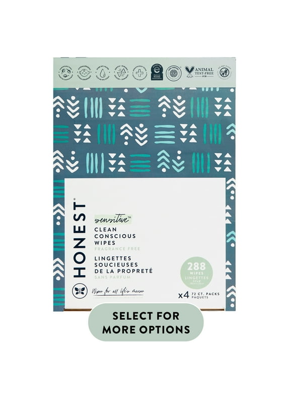 The Honest Company, Plant-Based Baby Wipes, Fragrance-Free, 288 Count (Select for More Options)