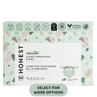 The Honest Company, Plant-Based Baby Wipes, Fragrance-Free, 648 Count (Select for More Options)