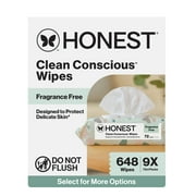 The Honest Company, Plant-Based Baby Wipes, Fragrance-Free, 144 Count (Select for More Options)