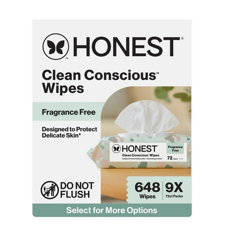 The Honest Company Plant Based Baby Wipes Fragrance Free 648 Count