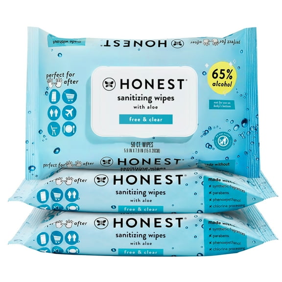 The Honest Company Sanitizing Alcohol Wipes Unscented 150 Count