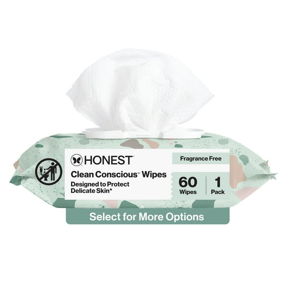 The Honest Company Plant Based Baby Wipes Fragrance Free 60 Count