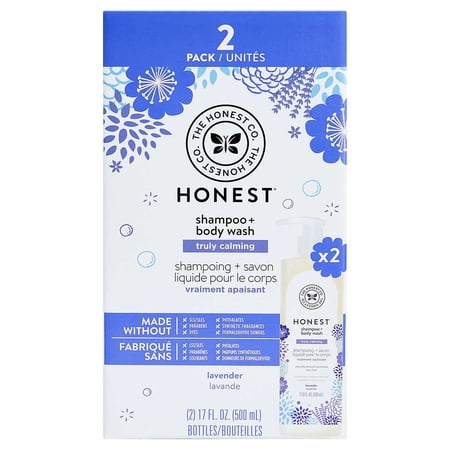 The Honest Company Truly Calming Lavender Shampoo + Body Wash 17 fl oz, 2-pack